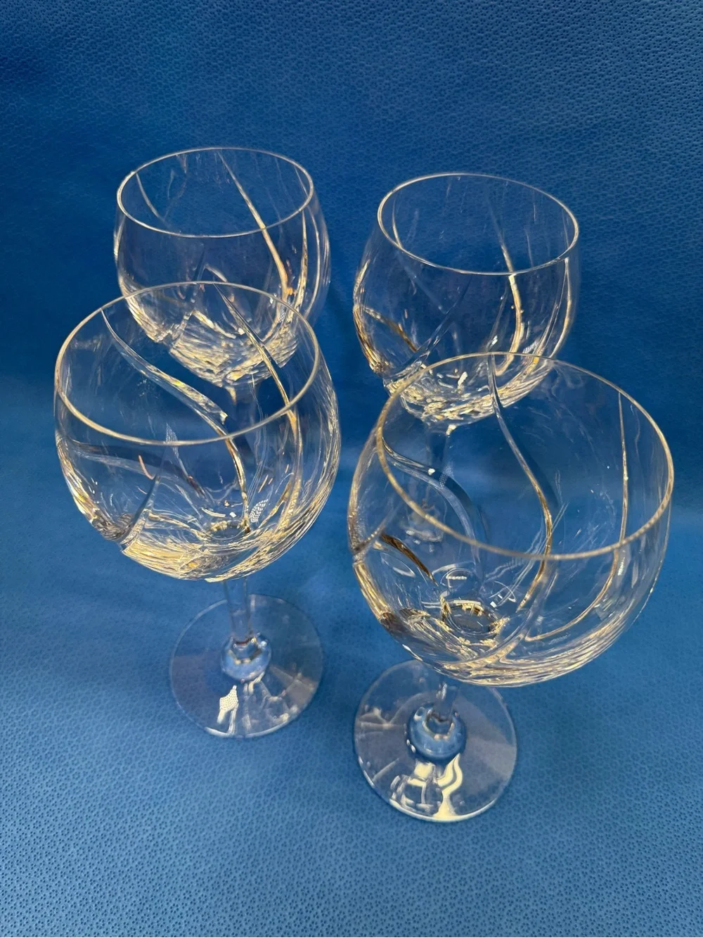 Set of Four Mikasa Olympus Magnum Goblets Crystal Red Wine Glasses or Water.